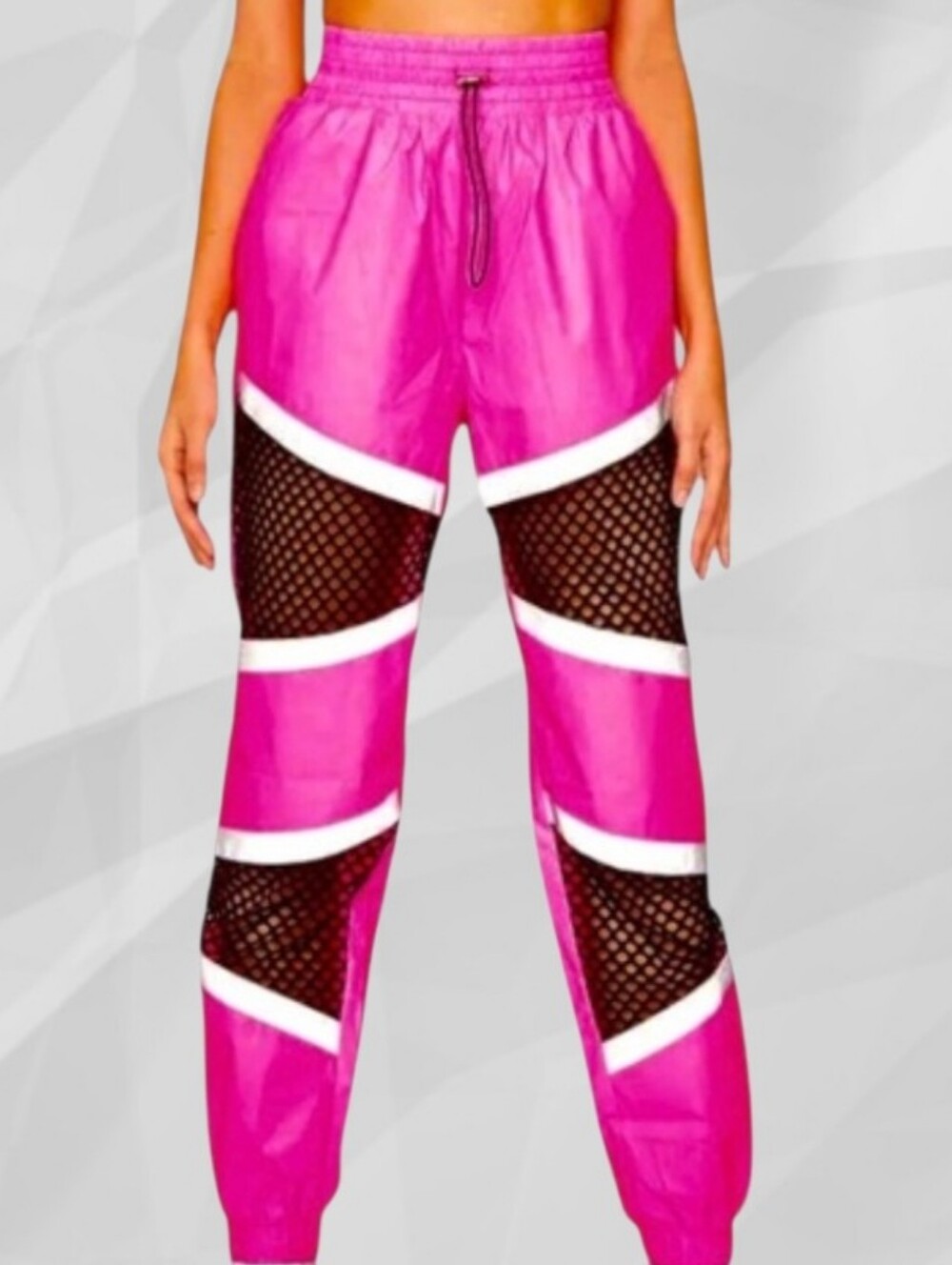 CAPSULLE Vintage Neon Pink Rave Parachute Track Pants